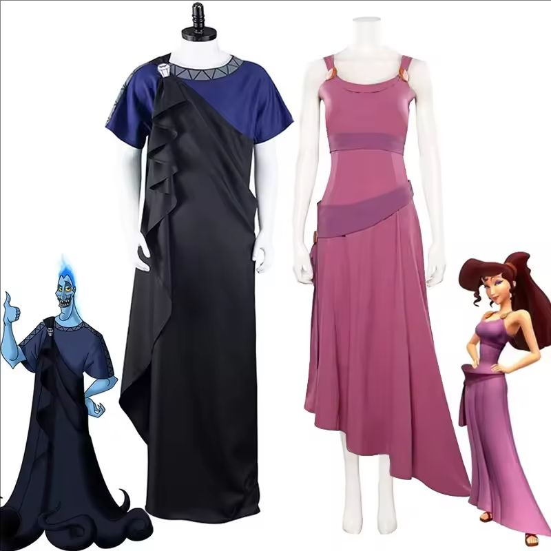 Bathrobe - Herkül Megara Hades Cosplay Kostüm Çizgi