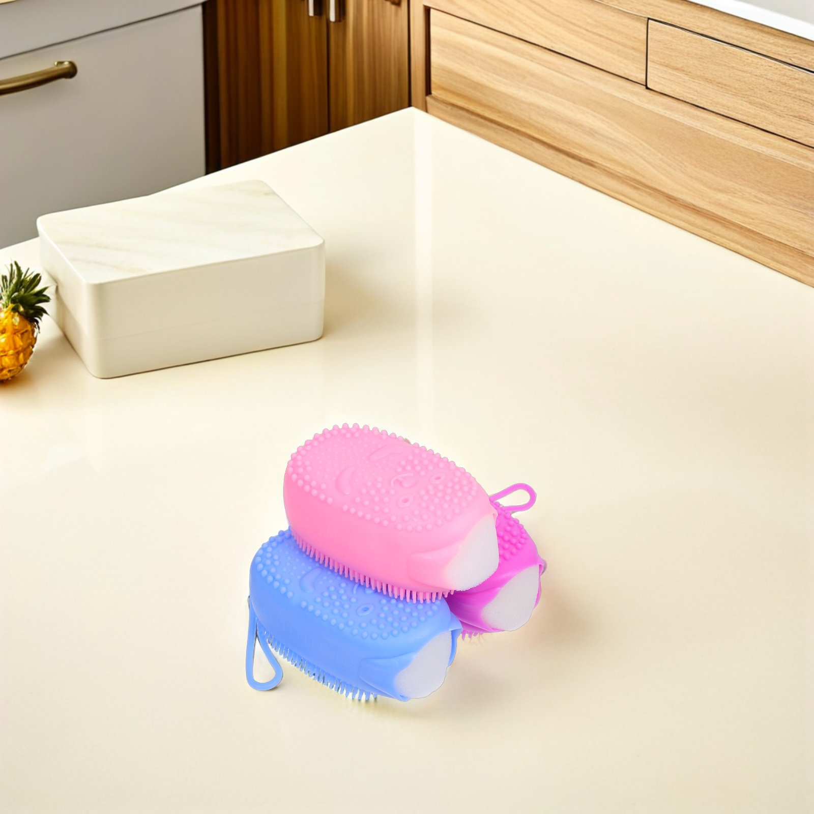 Body Brush - 3 Adet Silikon Vücut Peeling Süngeri,